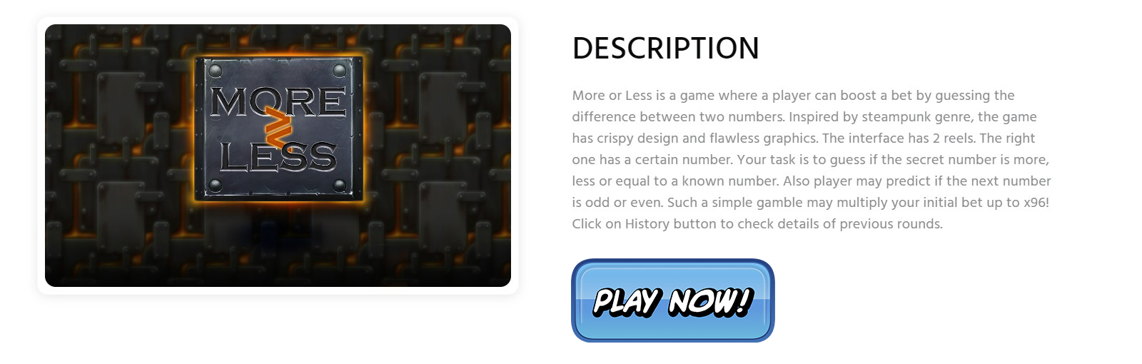 More or Less Game Description